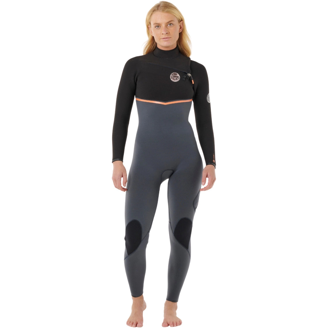 Rip Curl - Women’s E-Bomb 3/2 Chest Zip Wetsuit | Charcoal
