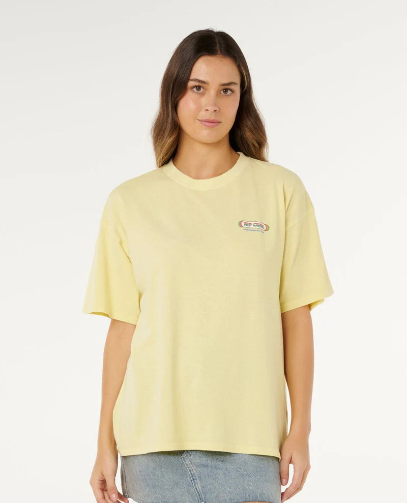 Rip Curl - Surf Revival Heritage Oversized Tee | Pastel Yellow