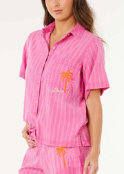 Rip Curl - Hotel Malibu Embroid Shirt | Super Pink