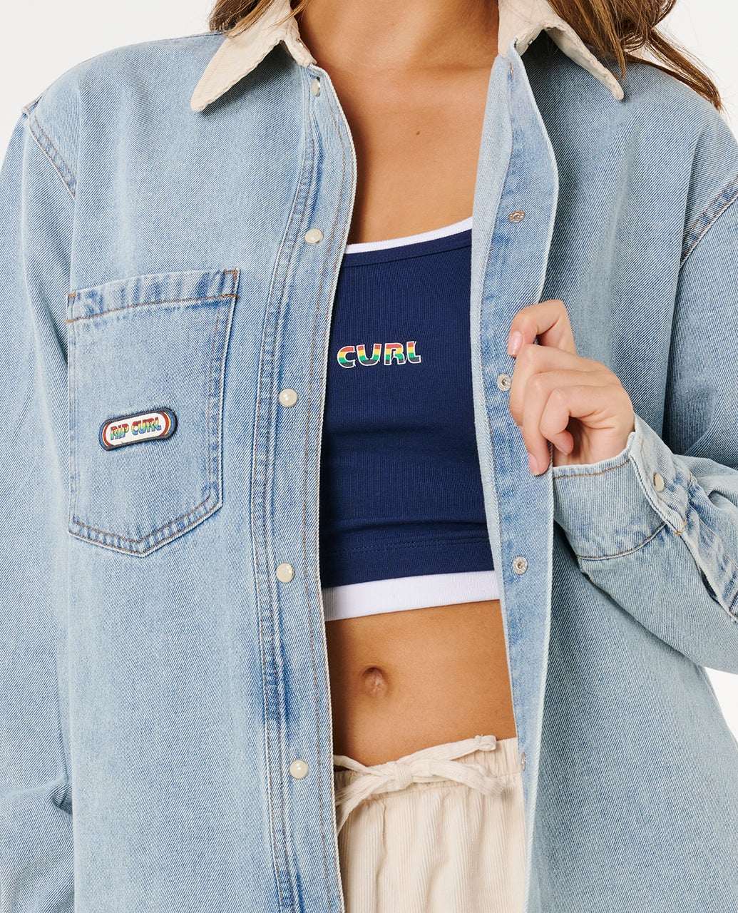 Rip Curl - Surf Side Denim Shirt | Washed Blue