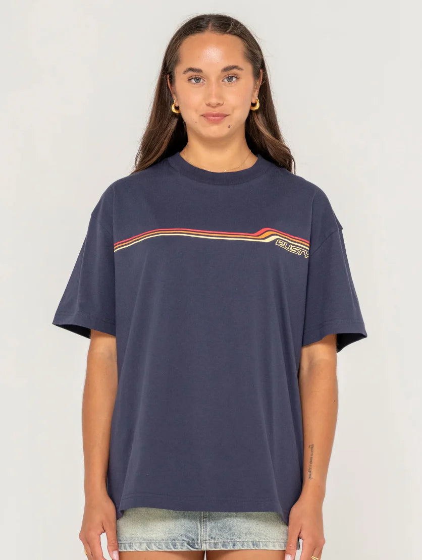 Rusty - Ladies Wave Rider 2.0  Tee | Navy