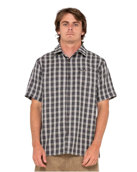 Rusty - Datsun Check Short Sleeve Shirt | Black