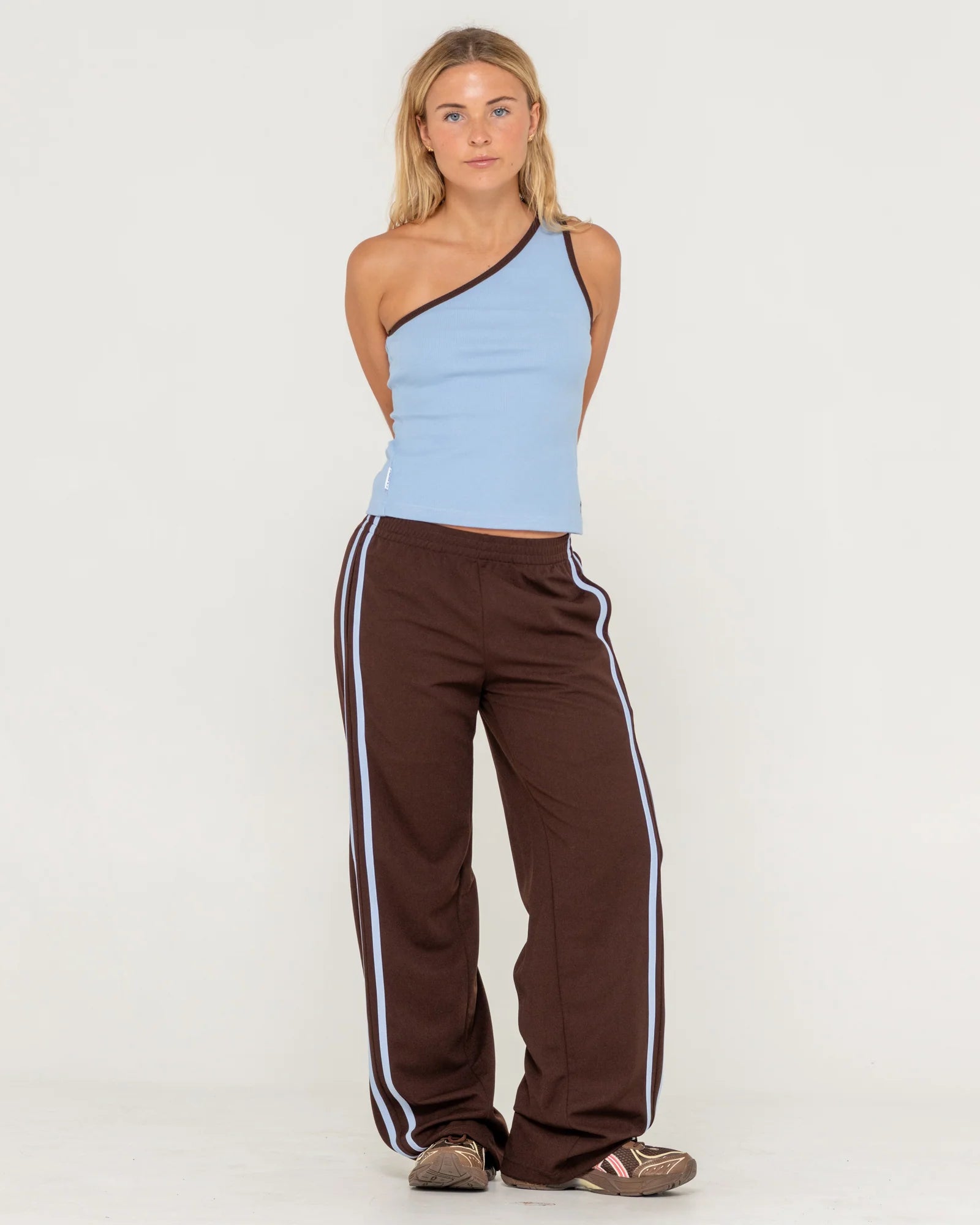 Rusty - Zoe One Shoulder Tank | Retro Blue