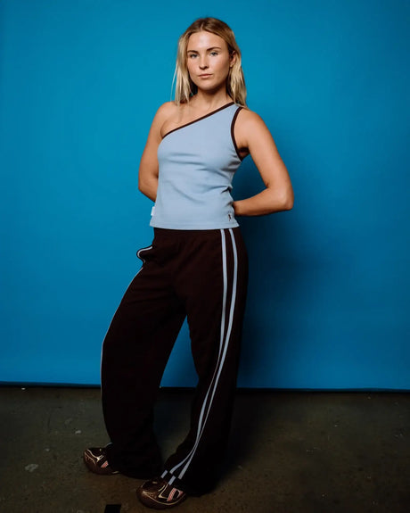 Rusty - Zoe One Shoulder Tank | Retro Blue