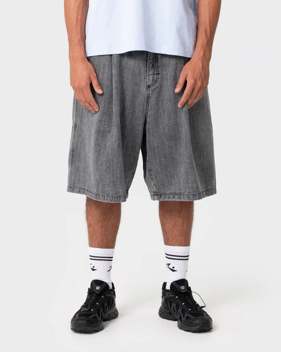 Rusty - Mista Slub Elastic Short | Washed Black