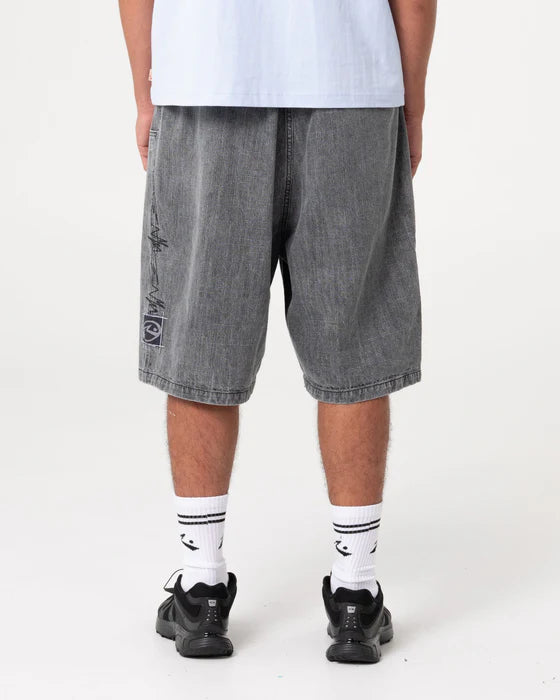 Rusty - Mista Slub Elastic Short | Washed Black