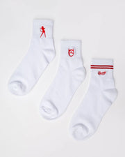 Rusty - Fancy Day Crew Socks 3Pack | White