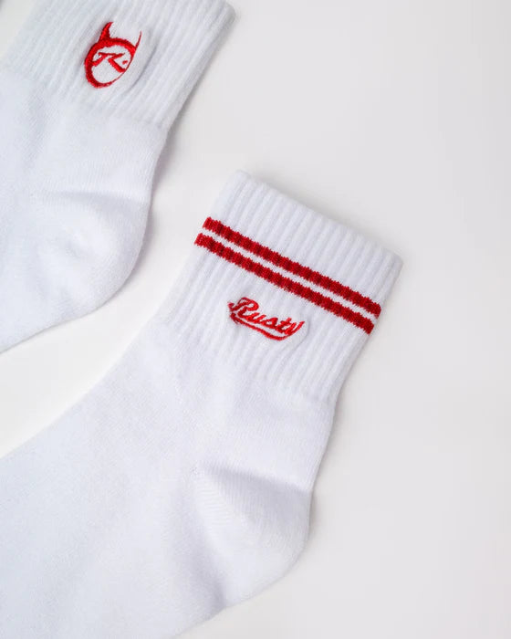 Rusty - Fancy Day Crew Socks 3Pack | White