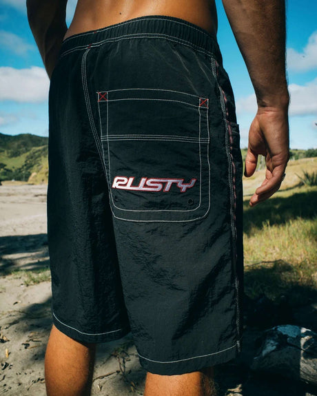 Rusty - Flip Daddy Elastic Waist Boardshort | Black