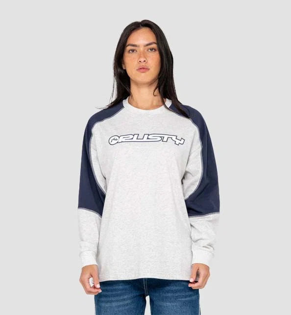 Rusty- Timmy Target Contrast L/S Tee | Ecru Marle