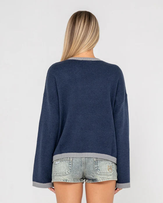 Rusty - Rider Relaxed Crew Neck Knit | Navy