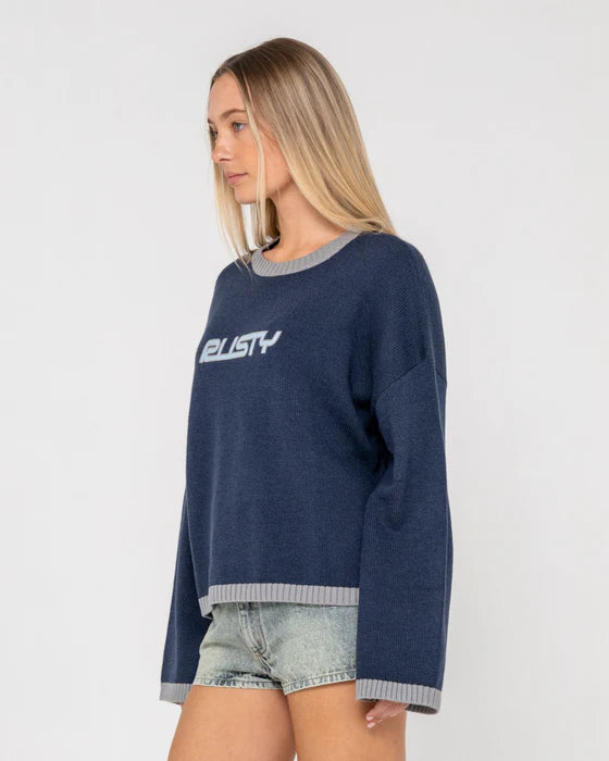 Rusty - Rider Relaxed Crew Neck Knit | Navy