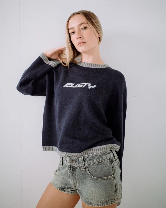 Rusty - Rider Relaxed Crew Neck Knit | Navy