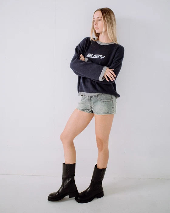Rusty - Rider Relaxed Crew Neck Knit | Navy