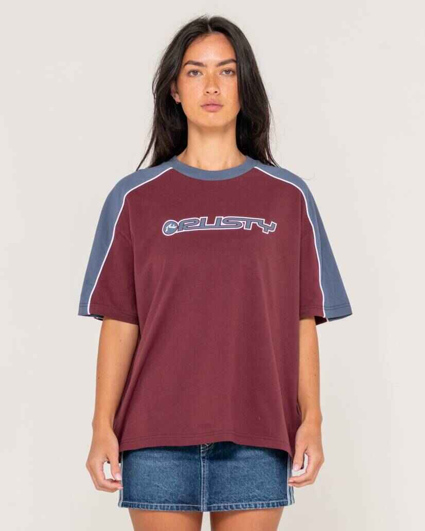 Rusty- Timmy Target Oversized Tee | Cranberry