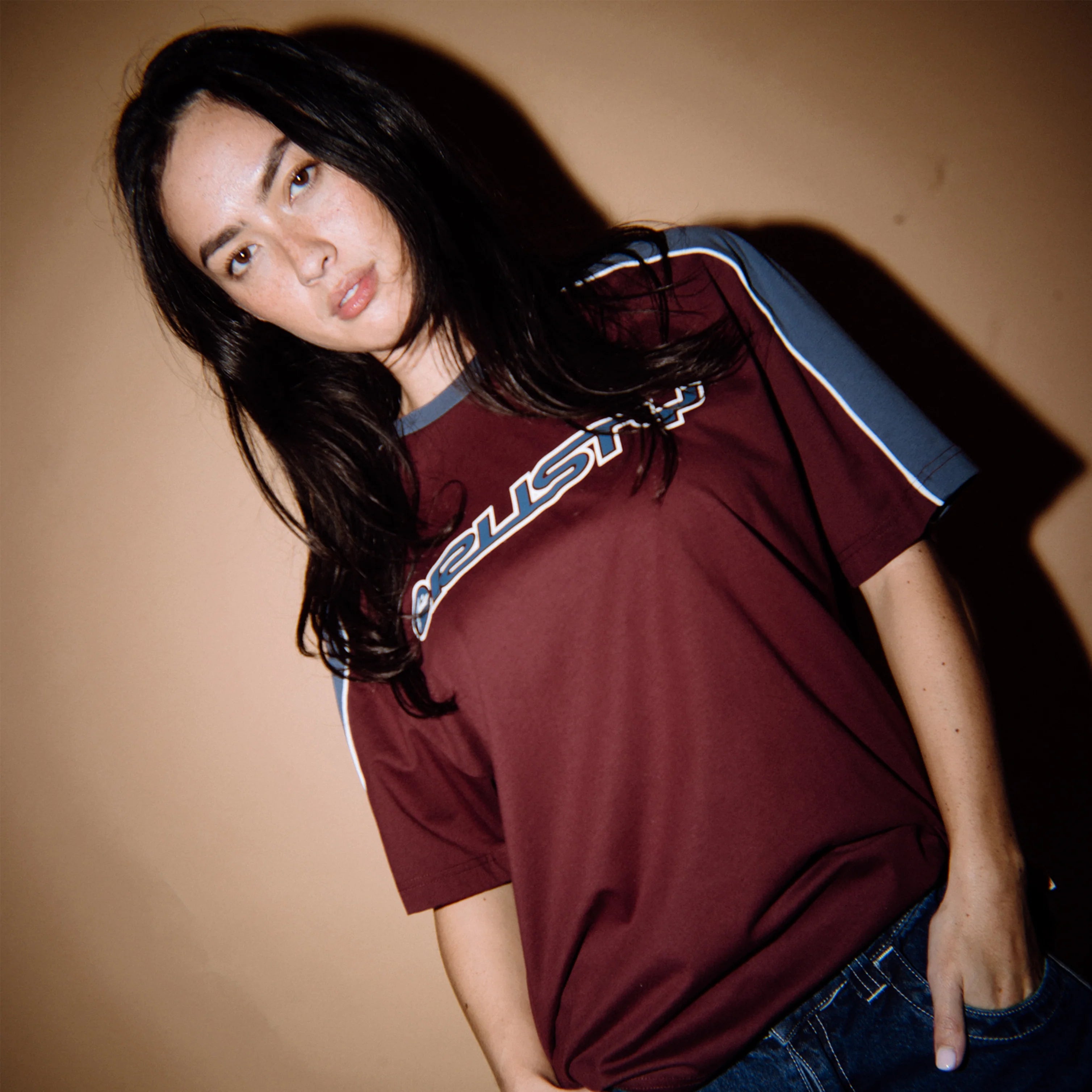 Rusty- Timmy Target Oversized Tee | Cranberry