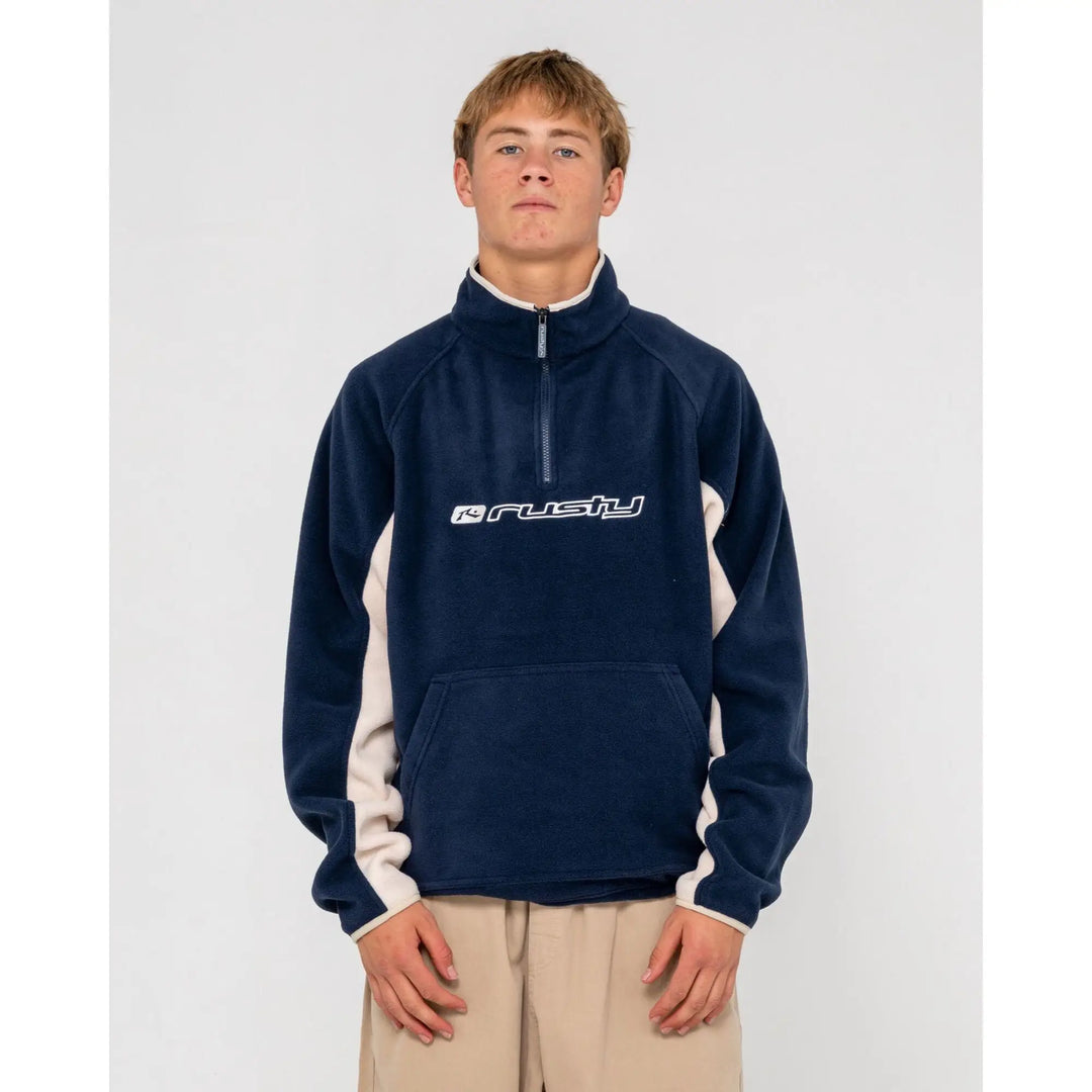 Rusty - Blizzard Quarter zip Fleece | Navy Blue