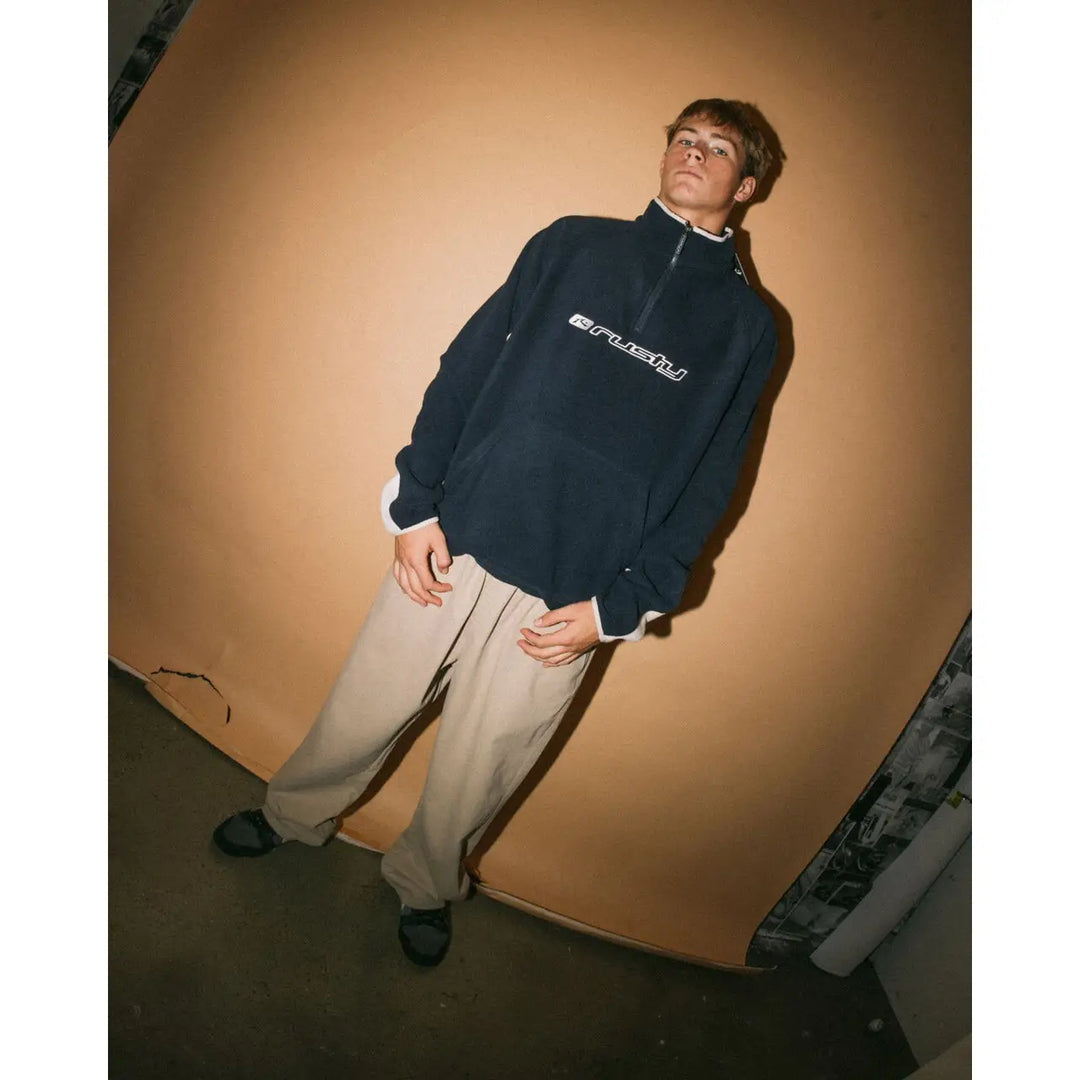 Rusty - Blizzard Quarter zip Fleece | Navy Blue