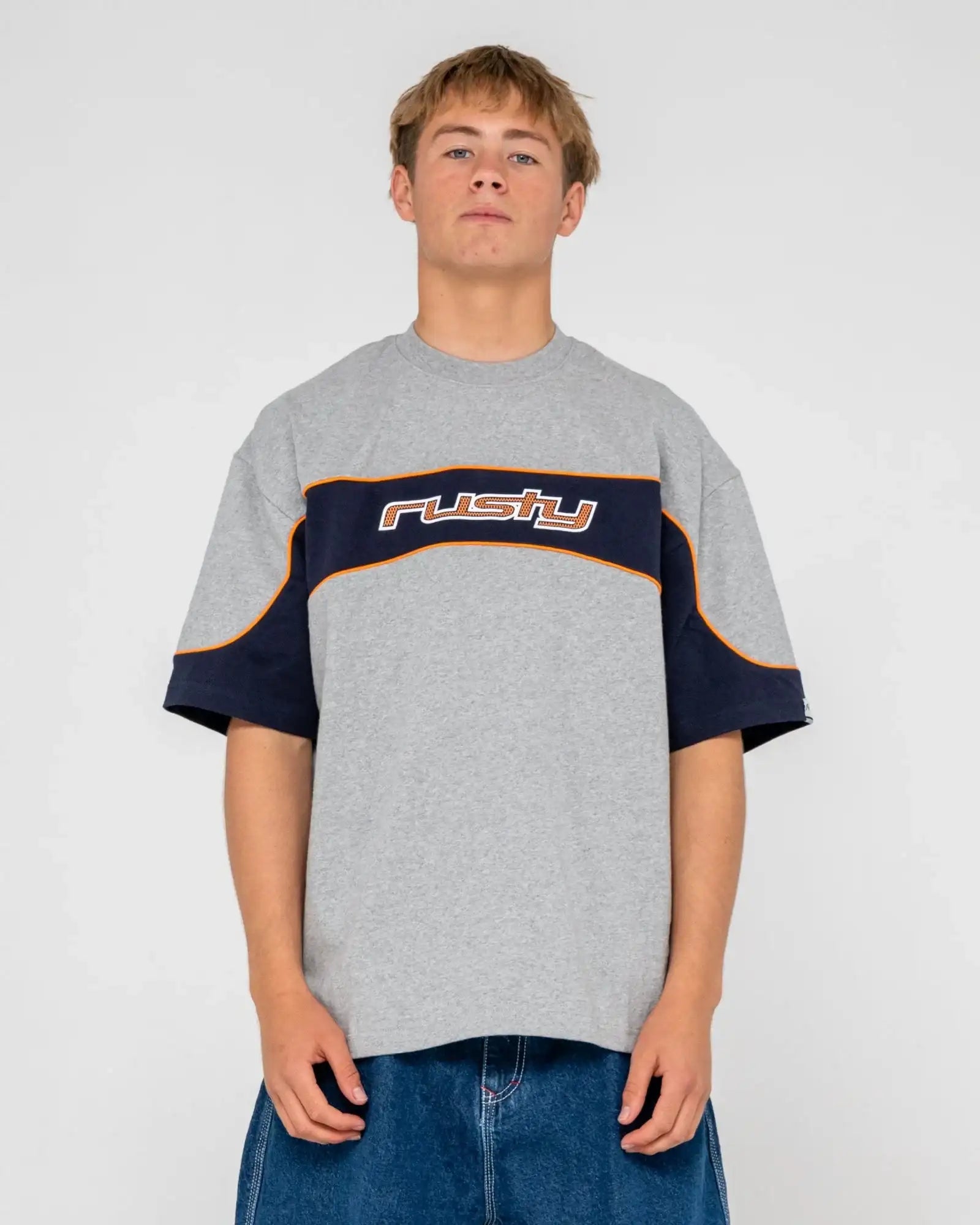 Rusty - Kinetic Short Sleeve Heavy Tee | Grey Marle