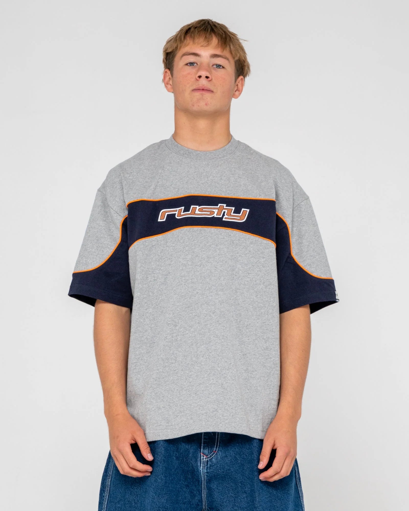 Rusty - Kinetic Short Sleeve Heavy Tee | Grey Marle