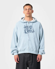Rusty - Revolt Waffle Zip-Thru Hooded Fleece | Sky Blue