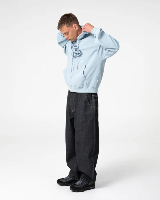 Rusty - Revolt Waffle Zip-Thru Hooded Fleece | Sky Blue