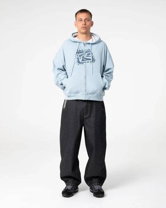 Rusty - Revolt Waffle Zip-Thru Hooded Fleece | Sky Blue