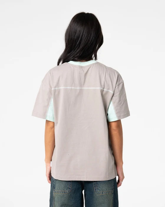Rusty - Cyberwaves Oversized Short Sleeve Tee | Grey / Mint