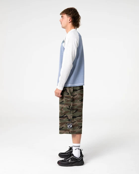 Rusty - Shadow Waffle long Sleeve Tee | Sky Blue