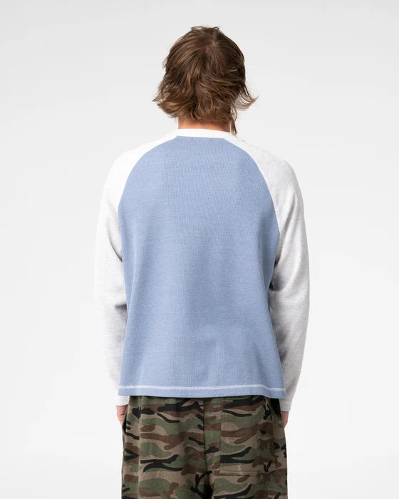 Rusty - Shadow Waffle long Sleeve Tee | Sky Blue