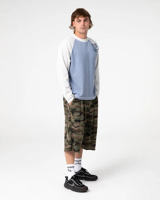 Rusty - Shadow Waffle long Sleeve Tee | Sky Blue