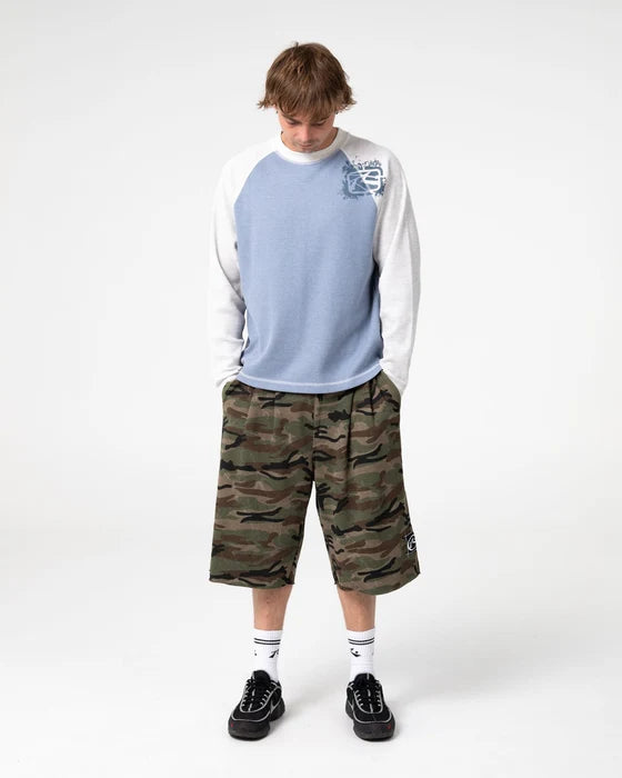 Rusty - Shadow Waffle long Sleeve Tee | Sky Blue