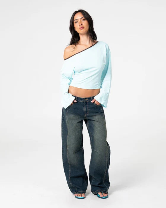 Rusty - Pammy Panelled Leg Denim Jean | Dark N Dirty