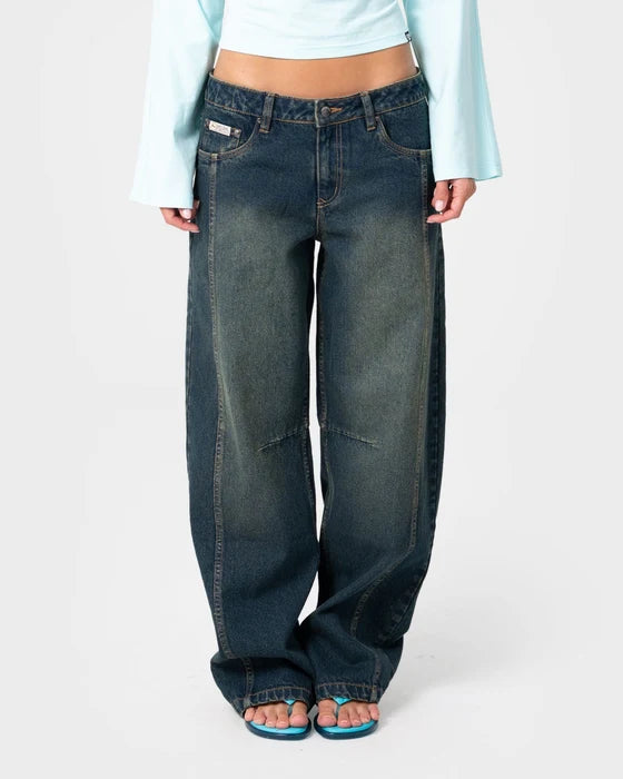 Rusty - Pammy Panelled Leg Denim Jean | Dark N Dirty
