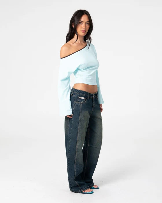 Rusty - Pammy Panelled Leg Denim Jean | Dark N Dirty