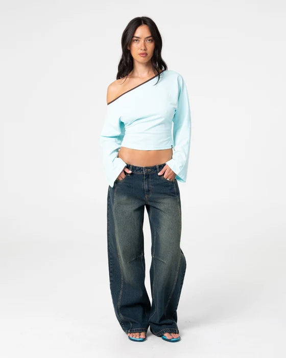 Rusty - Pammy Panelled Leg Denim Jean | Dark N Dirty