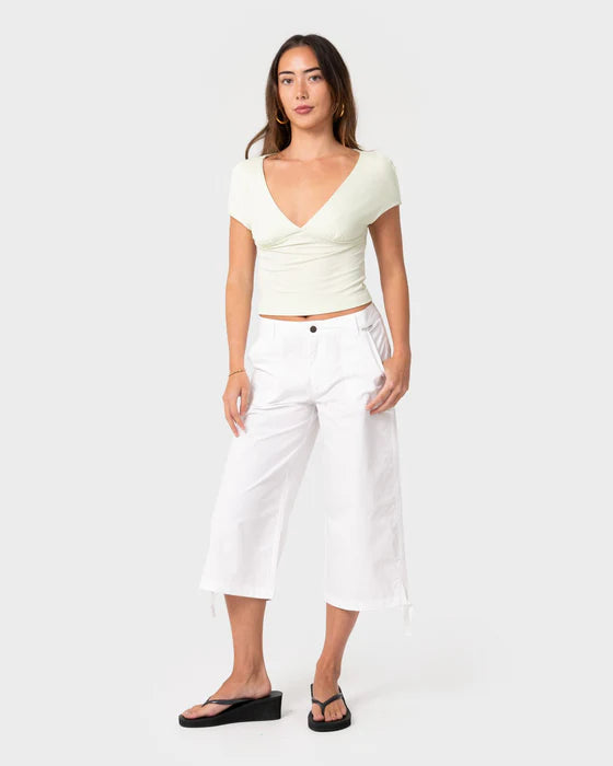 Rusty - Cameron Low Rise Relaxed Capri Pant | White