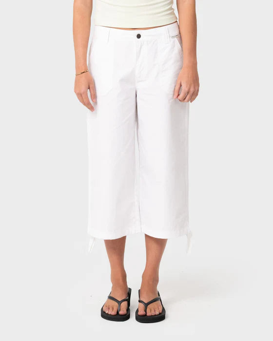 Rusty - Cameron Low Rise Relaxed Capri Pant | White
