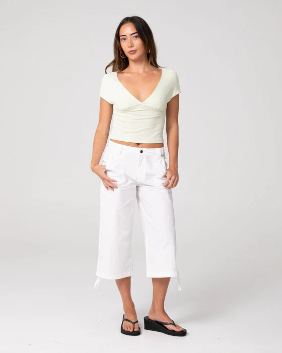 Rusty - Cameron Low Rise Relaxed Capri Pant | White
