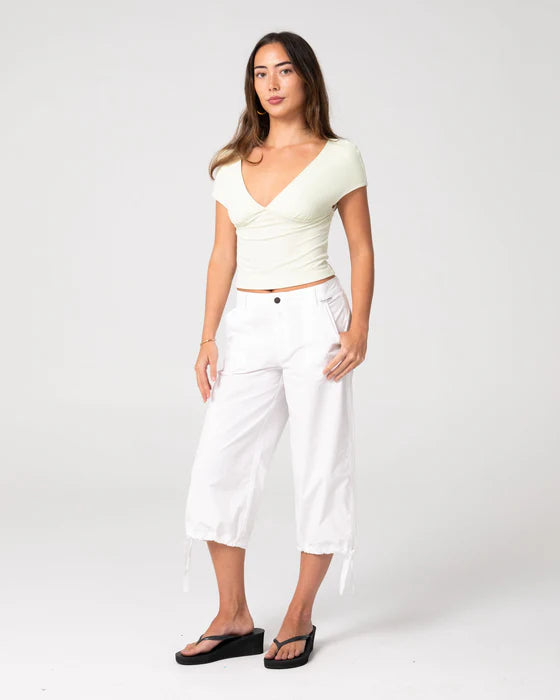 Rusty - Cameron Low Rise Relaxed Capri Pant | White