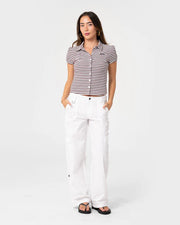 Rusty - Sassy Rae Top | Burgundy/ Egret Stripe