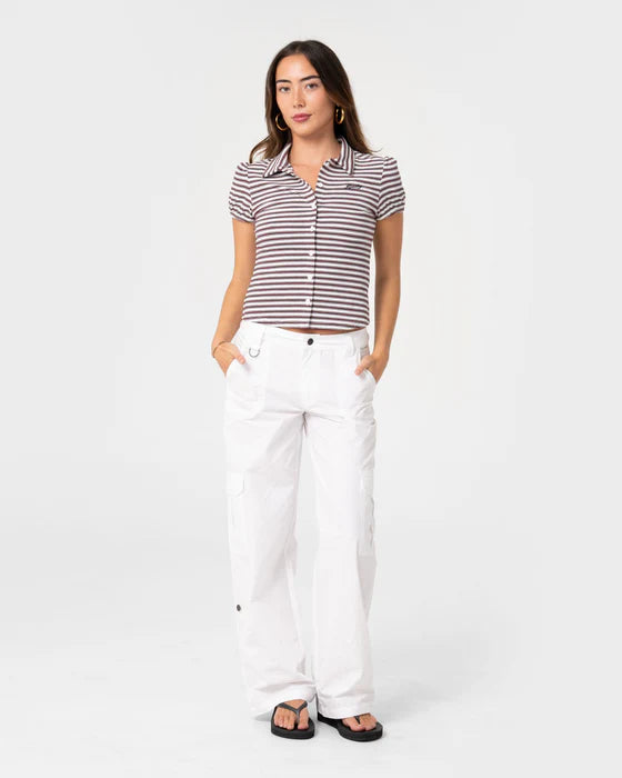Rusty - Sassy Rae Top | Burgundy/ Egret Stripe