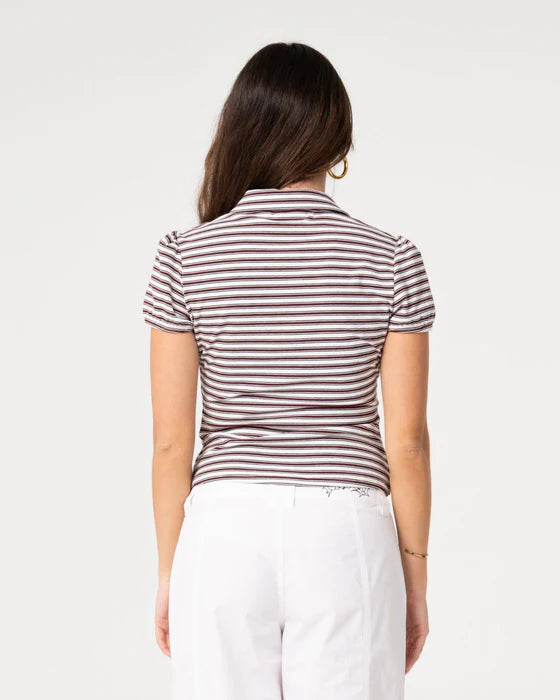 Rusty - Sassy Rae Top | Burgundy/ Egret Stripe