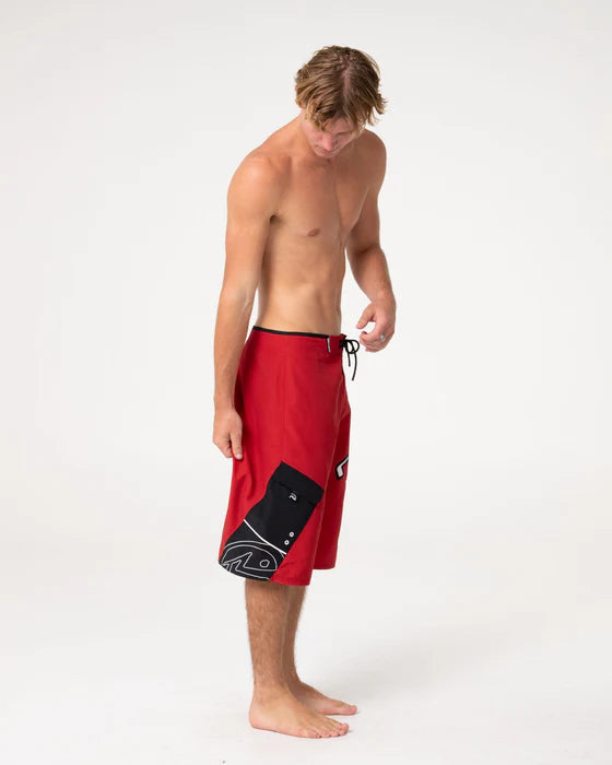 Rusty - Akimbo Fixed Waist Boardshort | Vintage Red