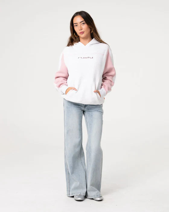 Rusty - Cyberwaves Oversized Hood | Ecru Marle/ Pink