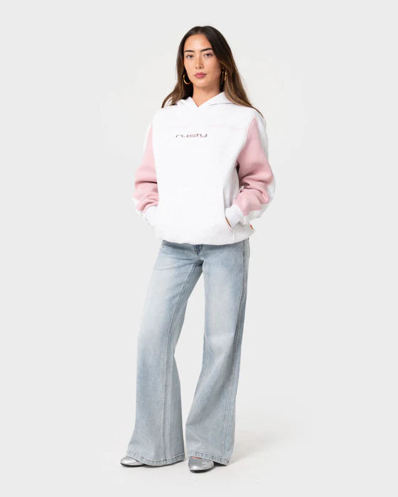 Rusty - Cyberwaves Oversized Hood | Ecru Marle/ Pink