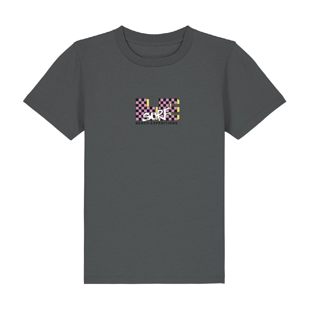 LE TV Checked | KIDS Anthracite  T-shirt - Le Surf - married-to-the-sea-shop