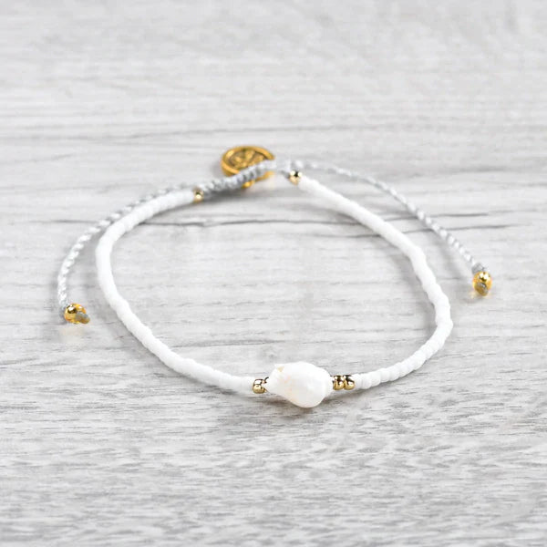 Lombok Shell Anklet White Married to the Sea Surf Shop Pineapple Island