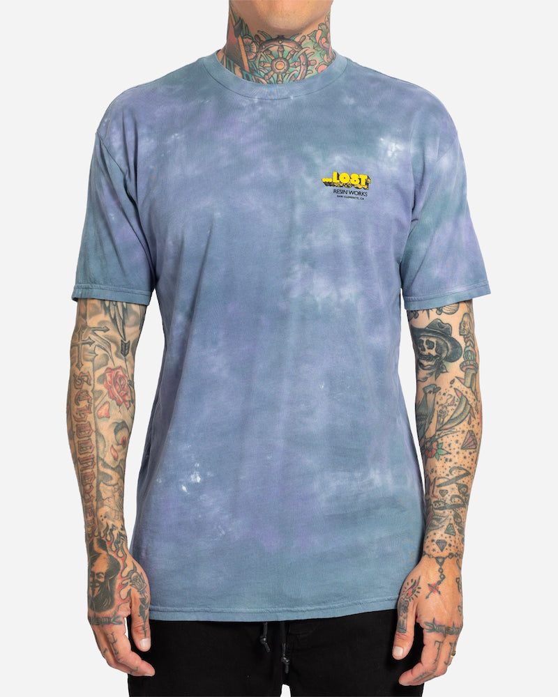 Lost Hazy Wash Tie Dye Blue T-Shirt Married to the Sea Surf Shop Lost