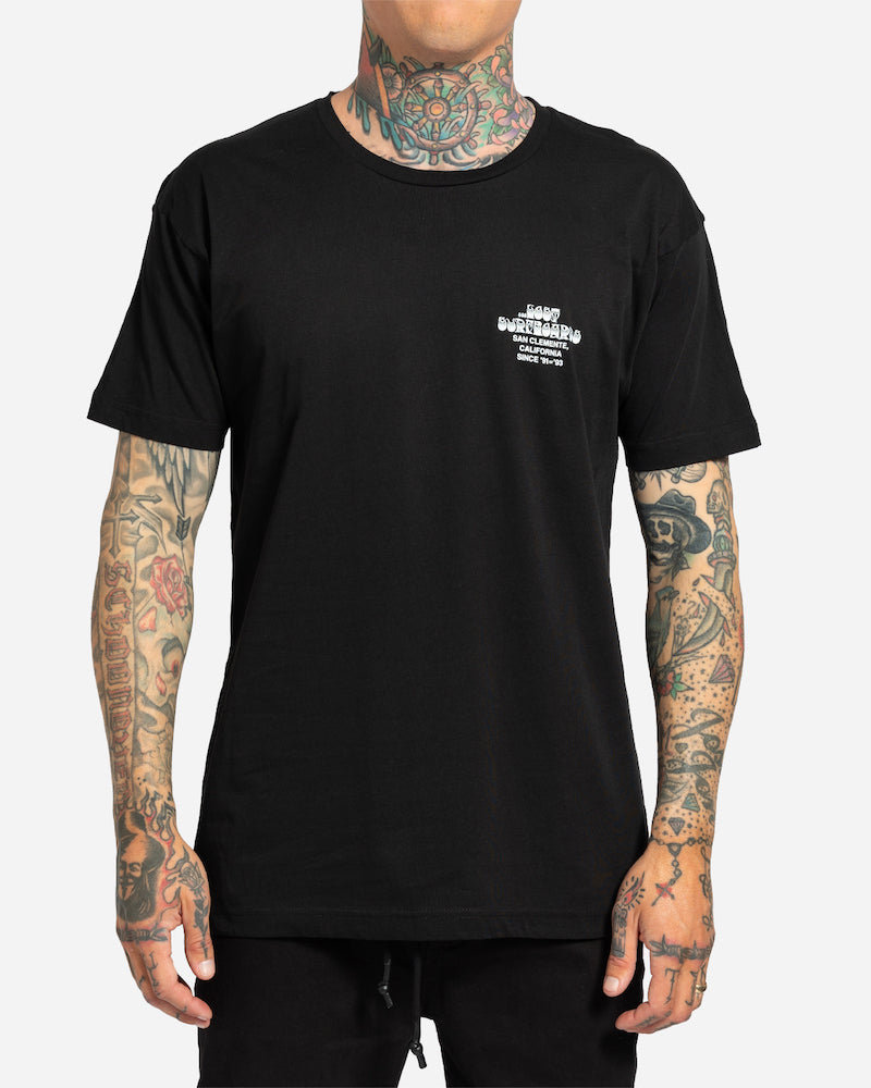 Lost Posted T-Shirt Black Married to the Sea Surf Shop Lost